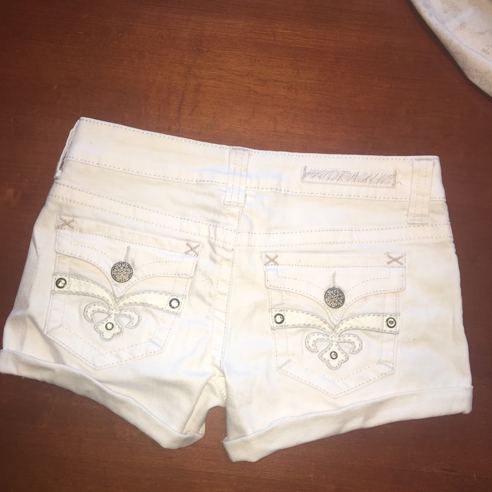 White Shorts With Rhinestones.